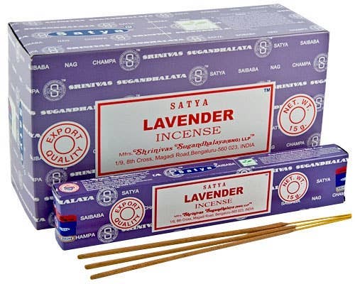 Mistiquora - Satya Lavender Incense - 15 Gram Pack (12 Packs Per Box)