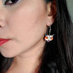 Pichincha - Acrylic Cat Face Pet Dangle Earrings