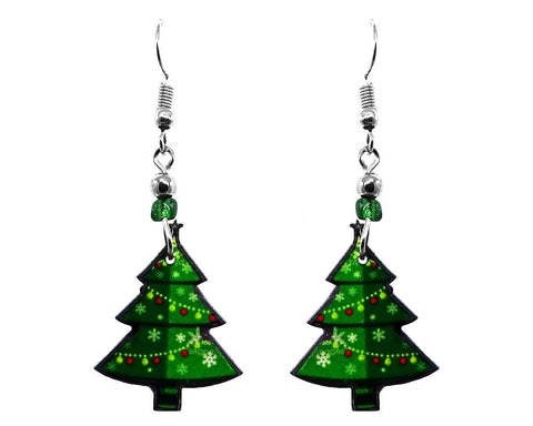 Pichincha - Acrylic Christmas Tree Holiday Themed Dangle Earrings