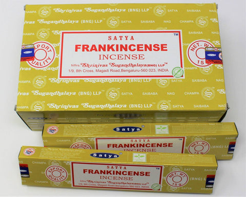 Mistiquora - Satya Frankincense Incense - 15 Gram Pack (12 Packs Per Box)