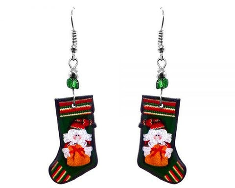 Pichincha - Acrylic Stocking Christmas Holiday Themed Dangle Earrings