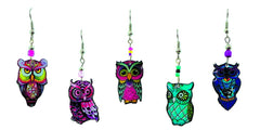 Pichincha - Acrylic Owl Bird Wild Animal Dangle Earrings