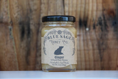 Blue Sage Honey Co. - Ginger Infused Raw Honey Real Ginger Savory and Sweet - 1.75oz