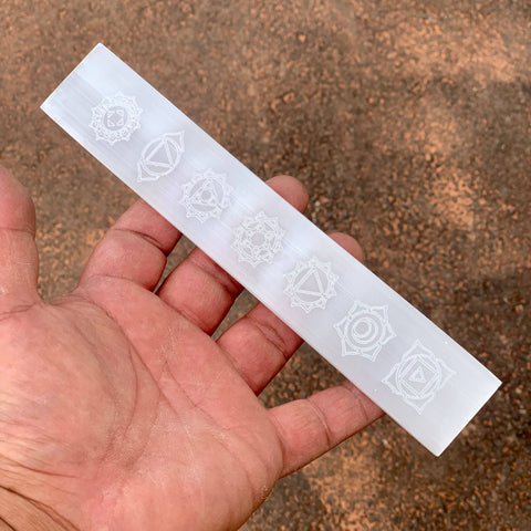 Keystone Crystals - Chakra Selenite 8” Bar Plate