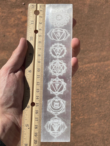 Keystone Crystals - Chakra Affirmations Selenite Bar Plate