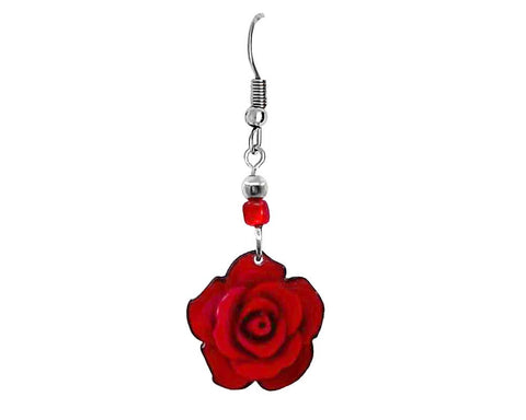Pichincha - Acrylic Rose Flower Nature Dangle Earrings