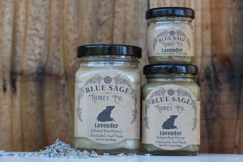 Blue Sage Honey Co. - Lavender Infused Raw Honey Floral Honey Real Flowers