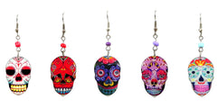 Pichincha - Acrylic Day of the Dead Sugar Skull Dangle Earrings