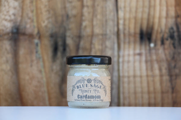 Blue Sage Honey Co. - Cardamom Infused Raw Honey Unique Flavor Organic Ingredients