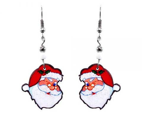 Pichincha - Acrylic Santa Claus Christmas Holiday Themed Dangle Earrings