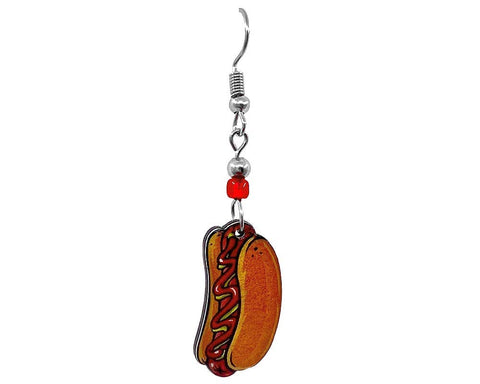 Pichincha - Acrylic Hotdog American Food Dangle Earrings