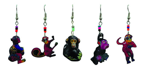 Pichincha - Acrylic Monkey Wild Animal Dangle Earrings