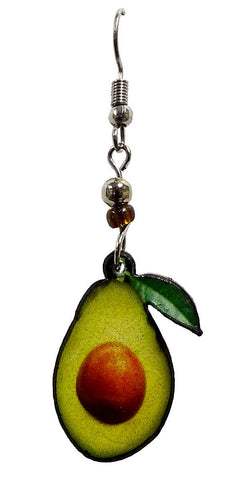 Pichincha - Acrylic Sliced Avocado Fruit Food Dangle Earrings