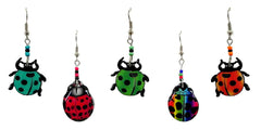 Pichincha - Acrylic Ladybug Garden Animal Dangle Earrings