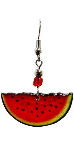 Pichincha - Acrylic Sliced Watermelon Fruit Food Dangle Earrings