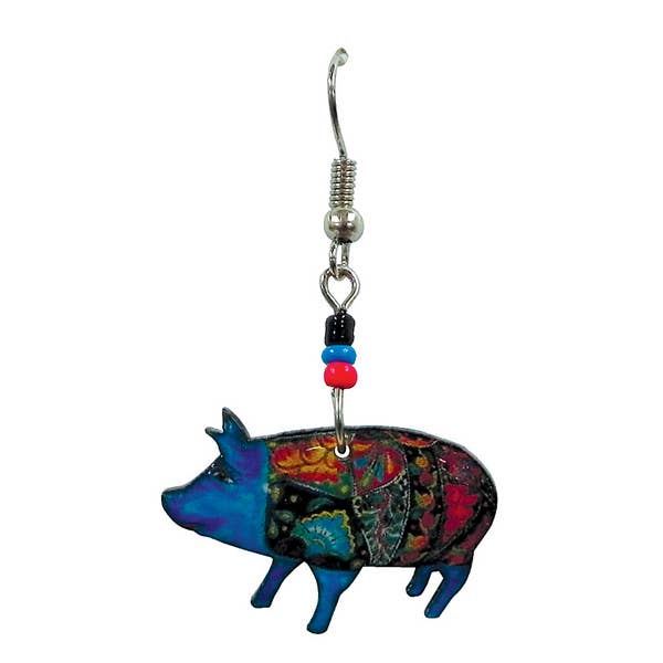 Pichincha - Acrylic Pig Farm Animal Dangle Earrings