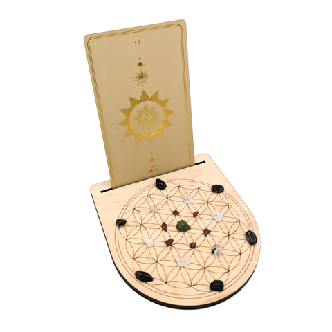 Ritual Pursuits - Flower of Life Crystal Grid + Card Stand - 10 in