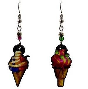 Pichincha - Acrylic Ice Cream Dessert Food Dangle Earrings