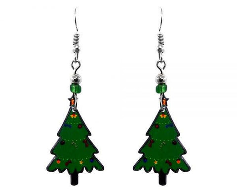 Pichincha - Acrylic Christmas Tree Holiday Themed Dangle Earrings