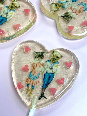 A Secret Forest - Old Timey Dog and Kitty Sweetheart Lollipops
