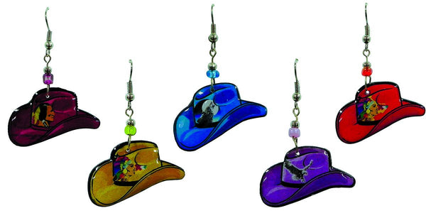 Pichincha - Acrylic Cowboy Hat Southwest Shoe Dangle Earrings