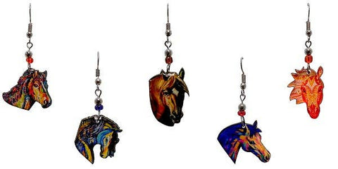 Pichincha - Acrylic Horse Head Farm Animal Dangle Earrings