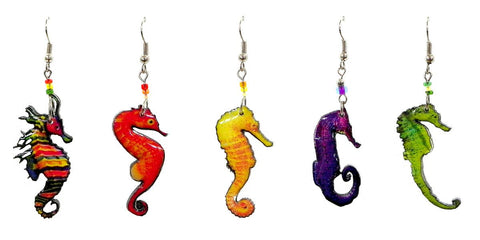 Pichincha - Acrylic Seahorse Sea Animal Dangle Earrings