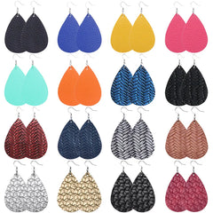 Fashion 35 Colors Teardrop Leather Earrings Lightweight Drop Earings Jewelry Antique Dangle Earrings For Women Gifts Wholesale