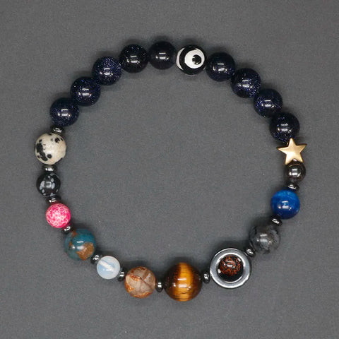 Universe Solar System Bracelet Women Natural Stone Eight Planets Bracelet Men Best Friends Gift For Him Gift For Her MY8