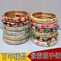 Wholesale10 Pcs Chinese Handmade Cloisonne Enamel Cuff Flower Bracelet Bangle