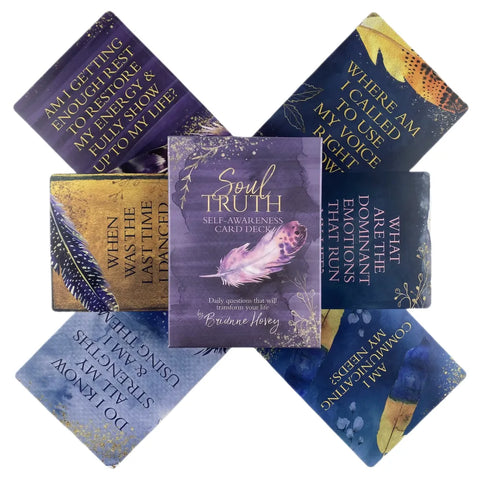 Soul Truth Self-Awareness Oracle Card Deck Daily Questions That Will Transform Your Life Past Life Green Witch Game Deck