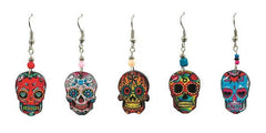 Pichincha - Acrylic Day of the Dead Sugar Skull Dangle Earrings