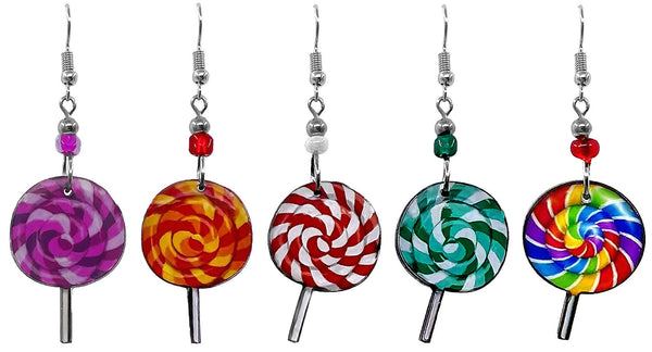 Pichincha - Acrylic Lollipop Candy Food Dangle Earrings