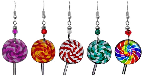 Pichincha - Acrylic Lollipop Candy Food Dangle Earrings