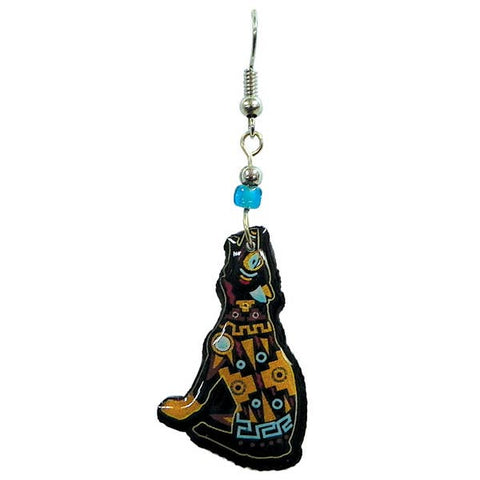 Pichincha - Acrylic Howling Coyote Southwest Animal Dangle Earrings