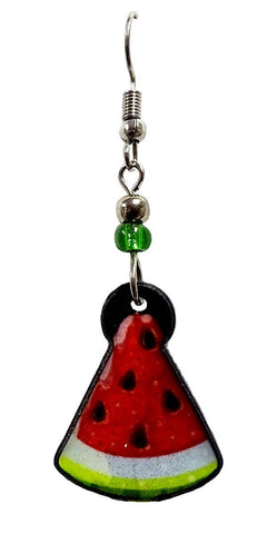 Pichincha - Acrylic Watermelon Wedge Fruit Food Dangle Earrings