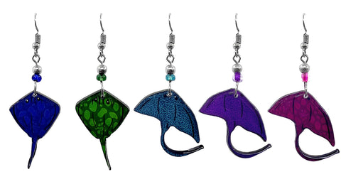 Pichincha - Acrylic Stingray Sea Animal Dangle Earrings