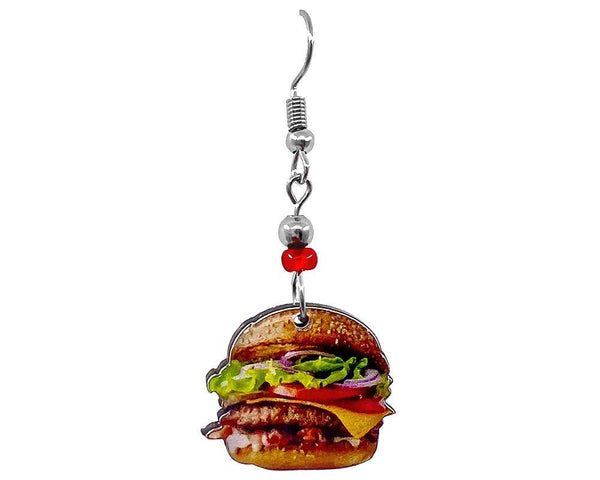 Pichincha - Acrylic Hamburger American Food Dangle Earrings