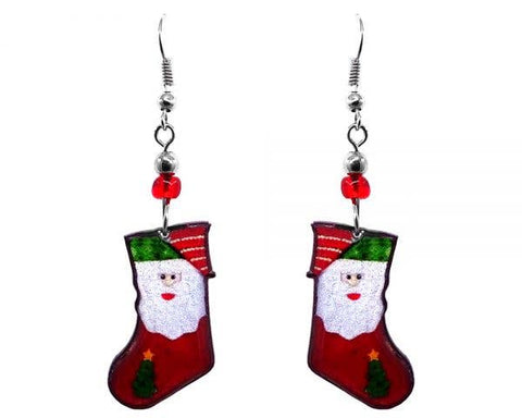 Pichincha - Acrylic Stocking Christmas Holiday Themed Dangle Earrings