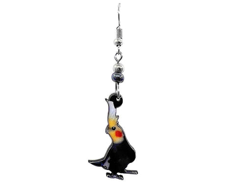 Pichincha - Acrylic Cockatiel Parrot Bird Animal Dangle Earrings