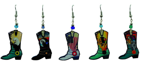 Pichincha - Acrylic Cowboy Boot Southwest Shoe Dangle Earrings