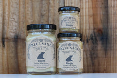 Blue Sage Honey Co. - Ginger Infused Raw Honey Real Ginger Savory and Sweet - 1.75oz